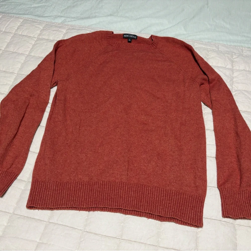 J Crew Mercantile Burnt Orange Wool Blend Sweater Size Large
